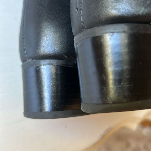 Blondo Canada 🍁 Black Leather Waterproof Heeled Boots Sleek Stylish Durable - Picture 7 of 11